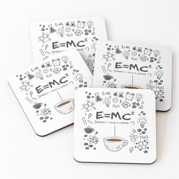 Item preview, E=MC2 Energy Milk Coffee Funny Physics Science Chalkboard Art designed and sold by Shakhbata-1.