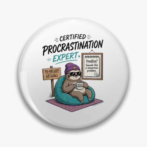 Item preview, Certified Procrastination Expert – Funny Sloth To Do List Design designed and sold by Inky Accessories.