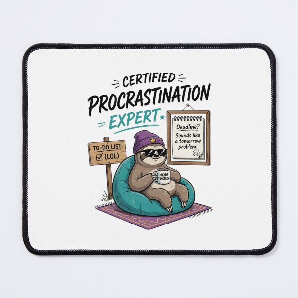 Item preview, Certified Procrastination Expert – Funny Sloth To Do List Design designed and sold by Inky Accessories.