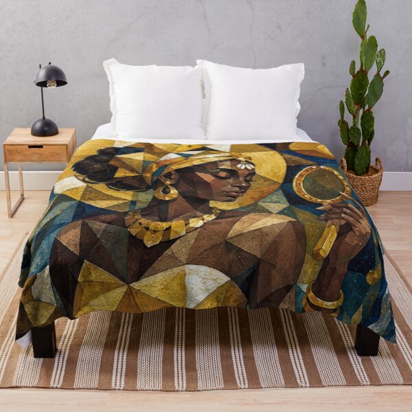 Item preview, The Golden Flow of Oshun painting. designed and sold by GalleryKauffeld.