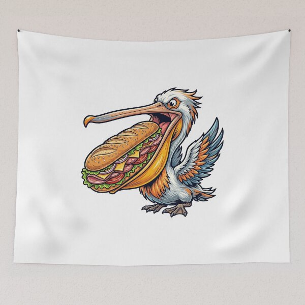 Item preview, Pelican Stealing Giant Sandwich designed and sold by YNAMREG.