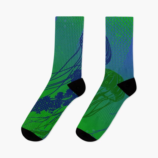 Item preview, Jellyfish Swarm Green Blue Ocean designed and sold by chaaval.