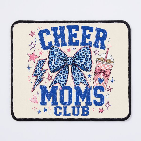 Item preview, Blue Leopard Bow Cheer Moms Club Pink Checkered Coffee Viral designed and sold by Yellowriversss.