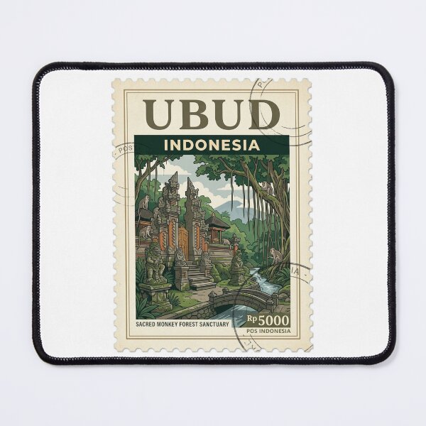 Item preview, Vintage Ubud Bali Sacred Monkey Forest Travel Stamp designed and sold by k3rstman1.