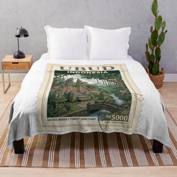 Item preview, Vintage Ubud Bali Sacred Monkey Forest Travel Stamp designed and sold by k3rstman1.
