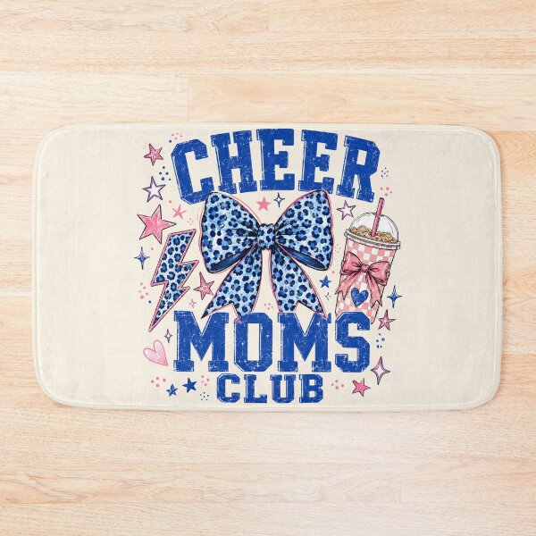 Item preview, Blue Leopard Bow Cheer Moms Club Pink Checkered Coffee Viral designed and sold by Yellowriversss.