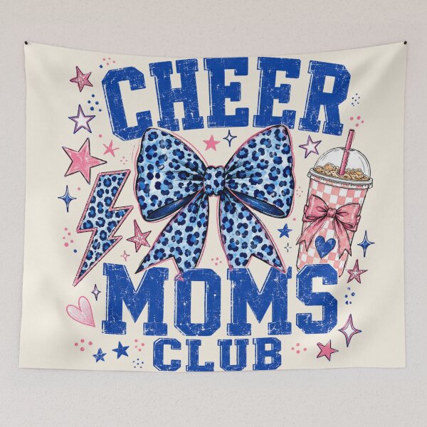 Item preview, Blue Leopard Bow Cheer Moms Club Pink Checkered Coffee Viral designed and sold by Yellowriversss.