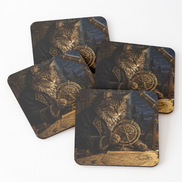 Item preview, The Celestial Maine Coon - Astronomer Cat Art designed and sold by Ada’s Mystic Atelier .
