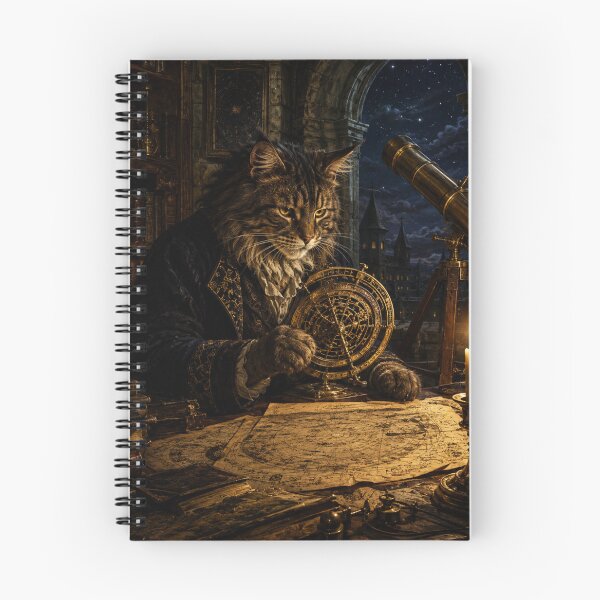Item preview, The Celestial Maine Coon - Astronomer Cat Art designed and sold by Ada’s Mystic Atelier .