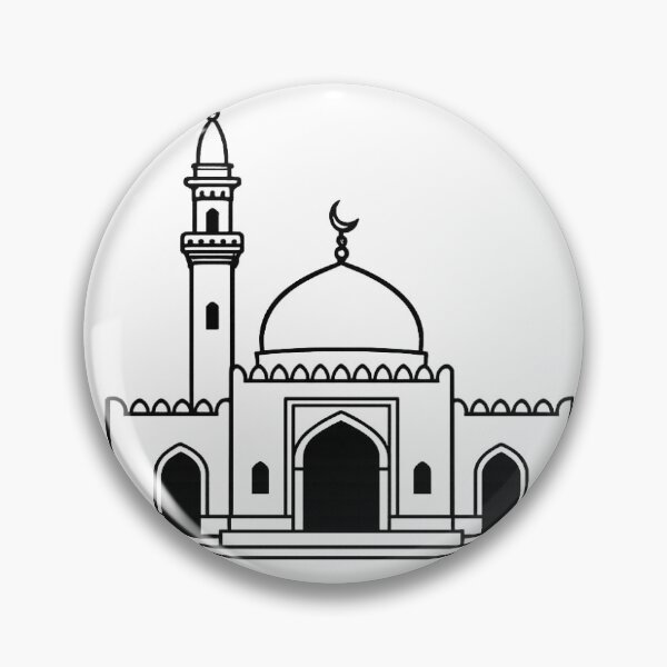 Item preview, Desert Mosque Silhouette | Arabian Islamic Architecture | Black and White Vector designed and sold by DesertInkArt.