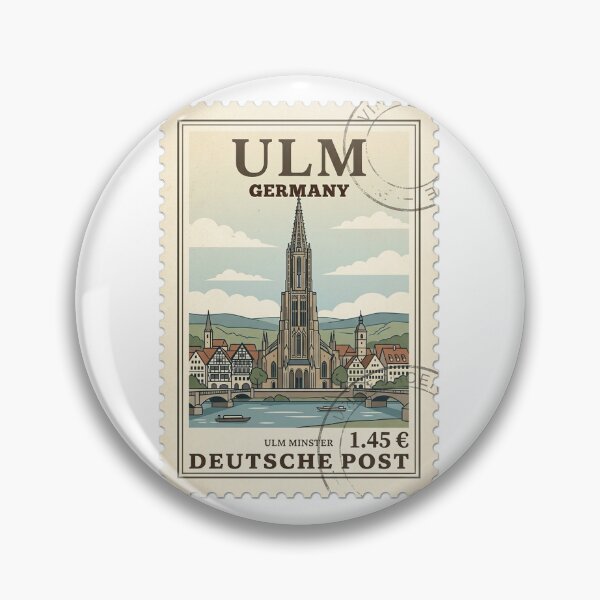 Item preview, Ulm Minster Cathedral Germany Vintage Travel Stamp designed and sold by k3rstman1.