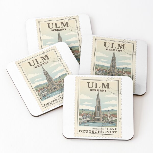 Item preview, Ulm Minster Cathedral Germany Vintage Travel Stamp designed and sold by k3rstman1.