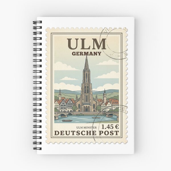 Item preview, Ulm Minster Cathedral Germany Vintage Travel Stamp designed and sold by k3rstman1.