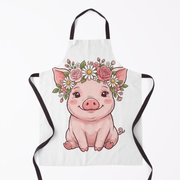 Item preview, Baby Pig Wearing Flower Crown designed and sold by YNAMREG.