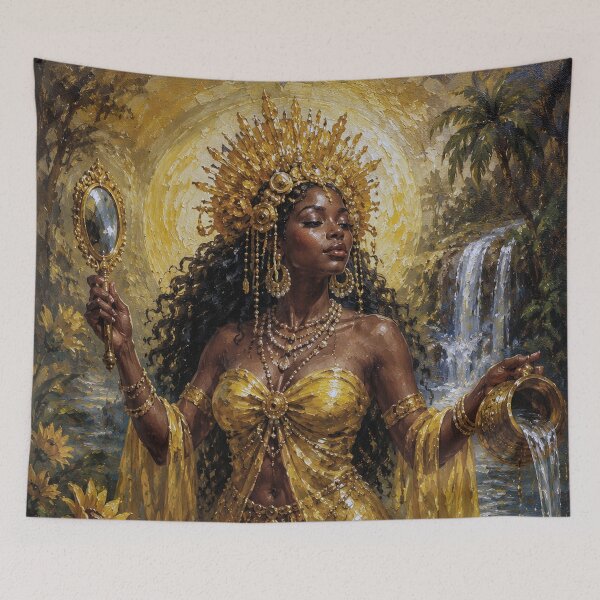 Item preview, Oshun: Keeper of Love and Abundance painting. designed and sold by GalleryKauffeld.