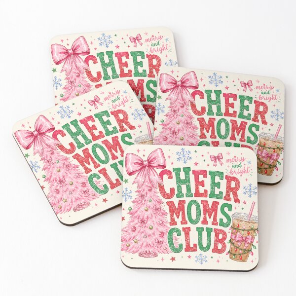 Item preview, Christmas Tree Cheer Moms Club Pink Bow Merry and Bright designed and sold by Yellowriversss.