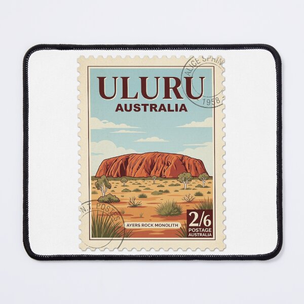 Item preview, Vintage Uluru Australia Ayers Rock Travel Stamp designed and sold by k3rstman1.