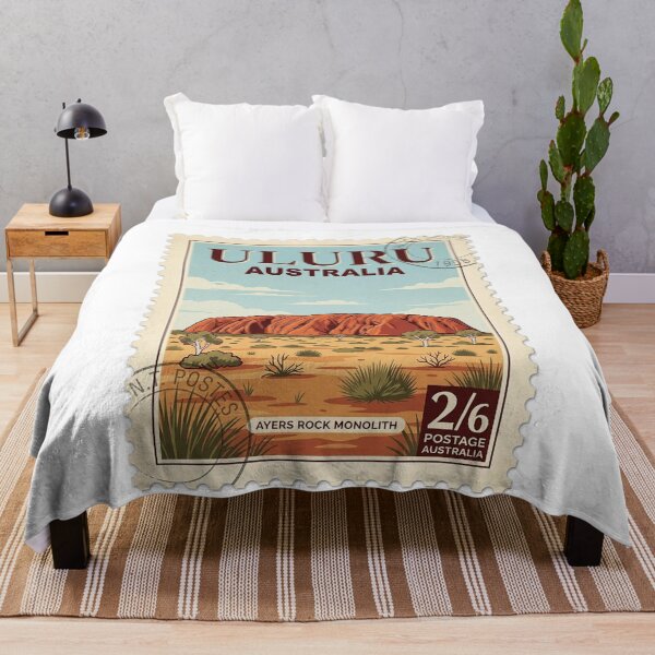 Item preview, Vintage Uluru Australia Ayers Rock Travel Stamp designed and sold by k3rstman1.