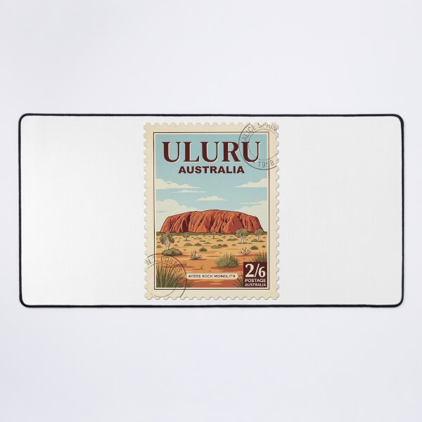 Item preview, Vintage Uluru Australia Ayers Rock Travel Stamp designed and sold by k3rstman1.
