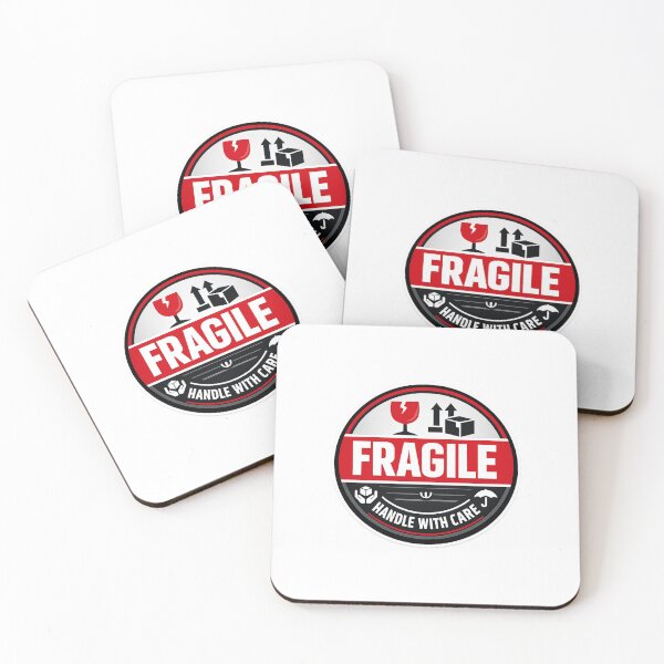 Item preview, FRAGILE - HANDLE WITH CARE - SIGNS - RETRO WORN SIGN - UNIQUE RARE ORIGINAL TSHIRT STICKER designed and sold by SentientGallery.
