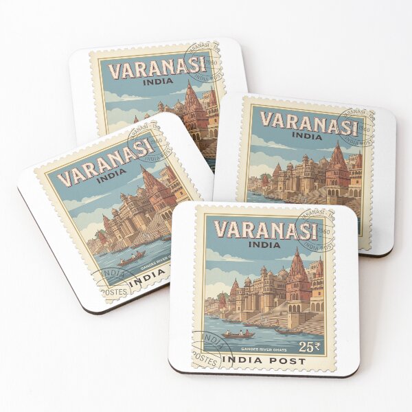 Item preview, Varanasi India Ganges River Ghats Travel Stamp designed and sold by k3rstman1.