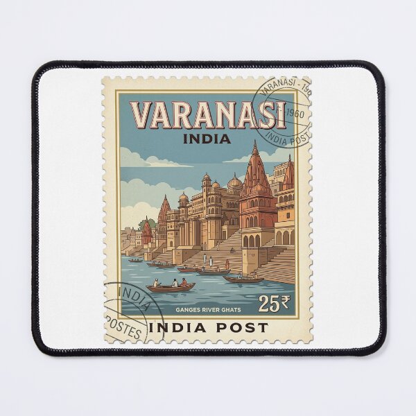 Item preview, Varanasi India Ganges River Ghats Travel Stamp designed and sold by k3rstman1.
