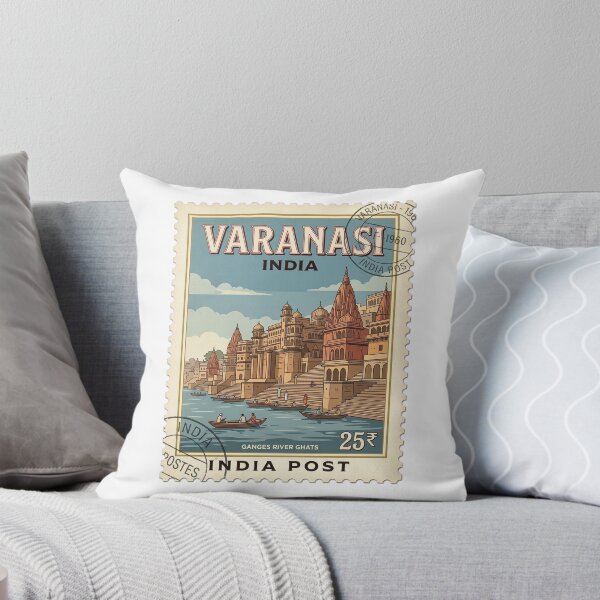 Item preview, Varanasi India Ganges River Ghats Travel Stamp designed and sold by k3rstman1.