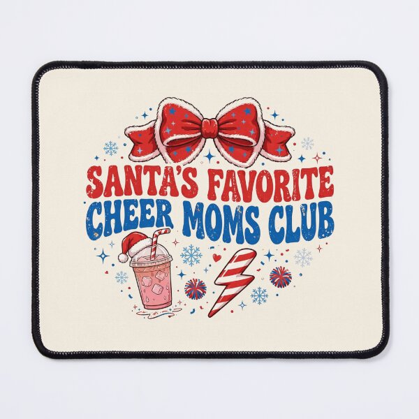 Item preview, Santa's Favorite Cheer Moms Club Funny Christmas Red Bow designed and sold by Yellowriversss.
