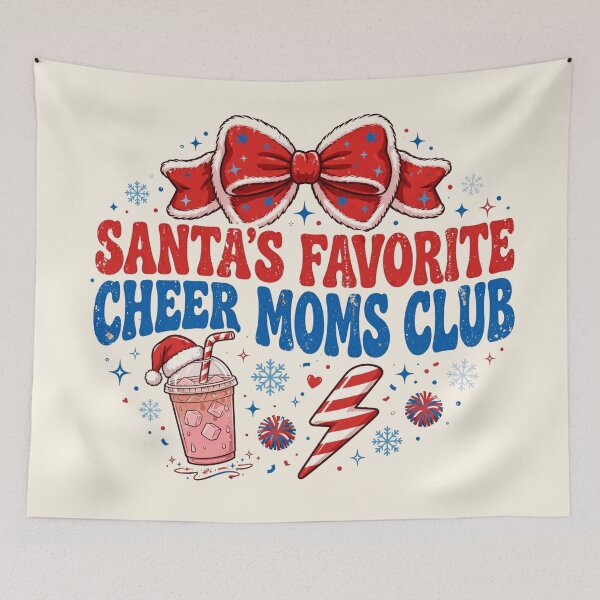 Item preview, Santa's Favorite Cheer Moms Club Funny Christmas Red Bow designed and sold by Yellowriversss.