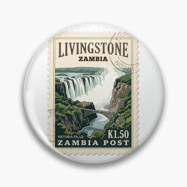 Item preview, Vintage Victoria Falls Zambia Travel Stamp designed and sold by k3rstman1.