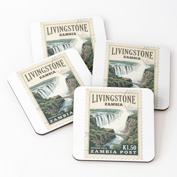 Item preview, Vintage Victoria Falls Zambia Travel Stamp designed and sold by k3rstman1.