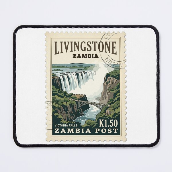 Item preview, Vintage Victoria Falls Zambia Travel Stamp designed and sold by k3rstman1.
