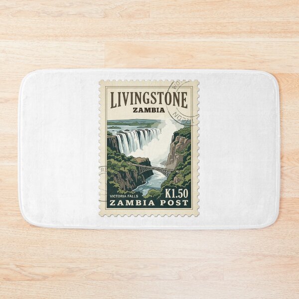 Item preview, Vintage Victoria Falls Zambia Travel Stamp designed and sold by k3rstman1.
