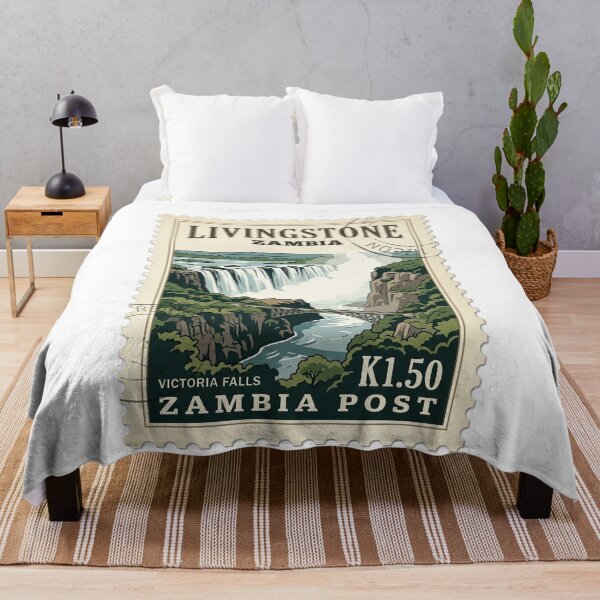 Item preview, Vintage Victoria Falls Zambia Travel Stamp designed and sold by k3rstman1.