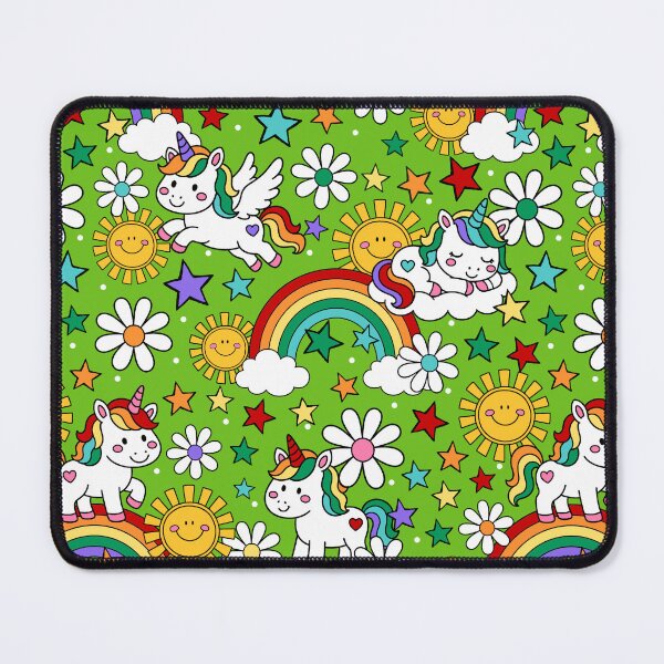 Item preview, Unicorns Rainbows and Sunshine in Lime Green designed and sold by KrisInStitches.