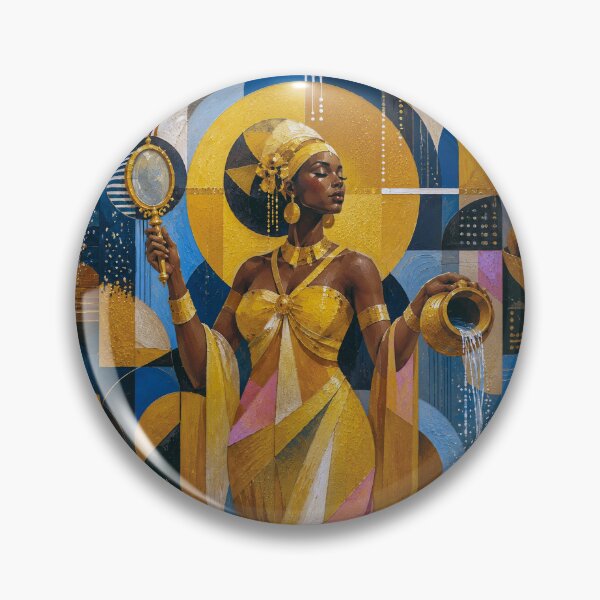 Item preview, Oshun: Goddess of the Sacred River a cubistic painting. designed and sold by GalleryKauffeld.