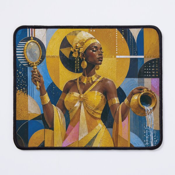 Item preview, Oshun: Goddess of the Sacred River a cubistic painting. designed and sold by GalleryKauffeld.