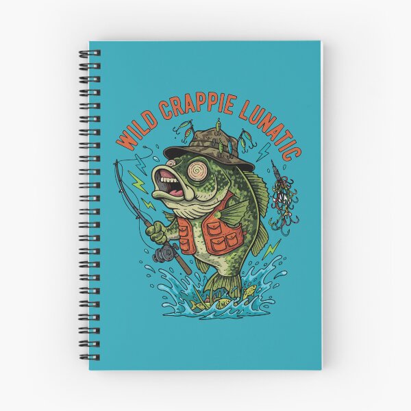 Item preview, Crappie fishing cartoon logo style illustration "Wild Crappie Lunitic". designed and sold by Art-Horizon.