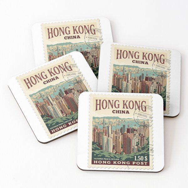 Item preview, Vintage Hong Kong Victoria Peak Skyline Travel Stamp designed and sold by k3rstman1.