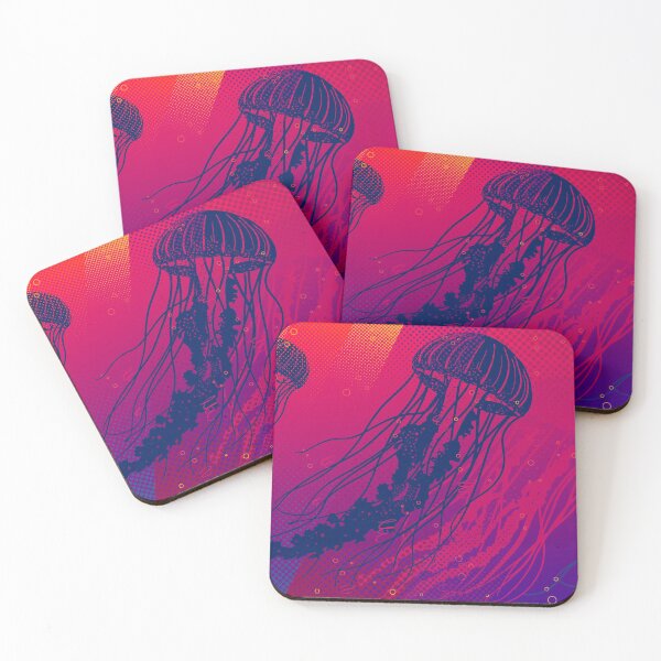 Item preview, Jellyfish Swarm Sunset Ocean Art designed and sold by chaaval.