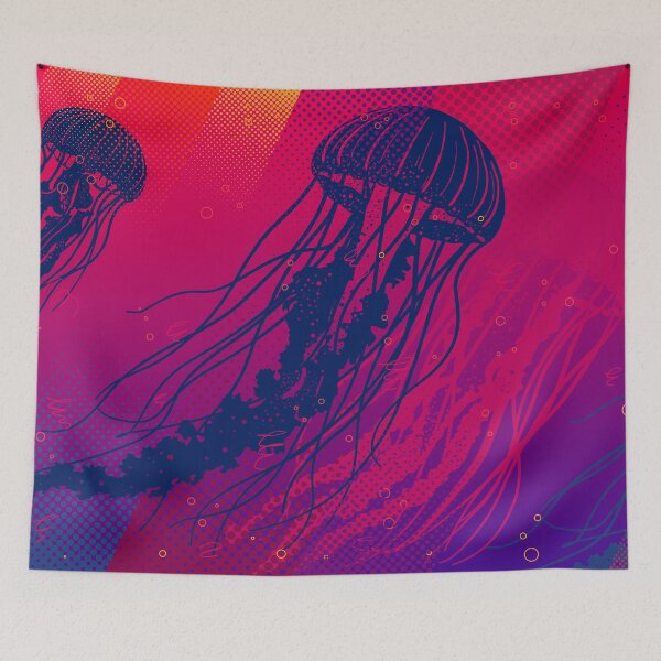 Item preview, Jellyfish Swarm Sunset Ocean Art designed and sold by chaaval.
