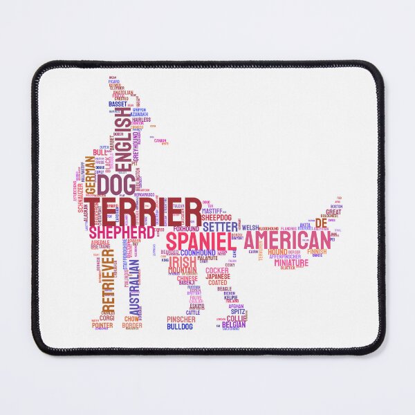 Item preview, Aesthetic Dog Silhouette Word Cloud Art Print designed and sold by AyfuDesigns.