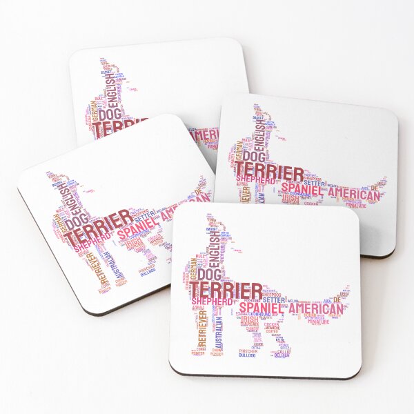 Item preview, Aesthetic Dog Silhouette Word Cloud Art Print designed and sold by AyfuDesigns.