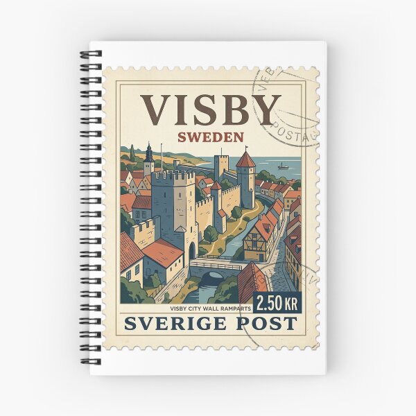 Item preview, Visby Sweden City Wall Vintage Travel Stamp designed and sold by k3rstman1.