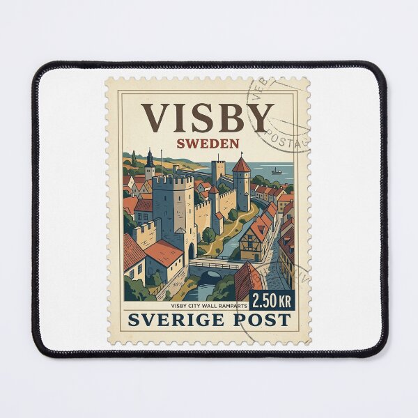 Item preview, Visby Sweden City Wall Vintage Travel Stamp designed and sold by k3rstman1.
