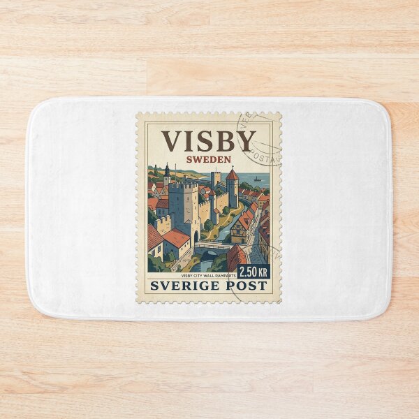 Item preview, Visby Sweden City Wall Vintage Travel Stamp designed and sold by k3rstman1.