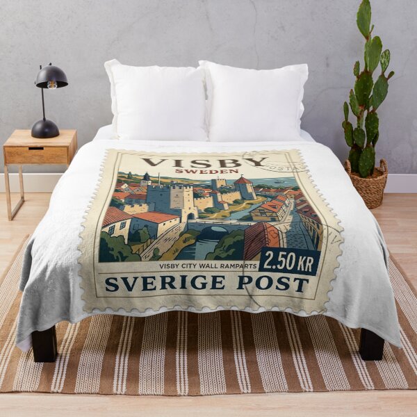 Item preview, Visby Sweden City Wall Vintage Travel Stamp designed and sold by k3rstman1.