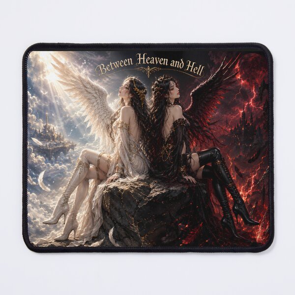Item preview, Between Heaven and Hell – Angel & Devil Duality Art designed and sold by Kurekou Lab.