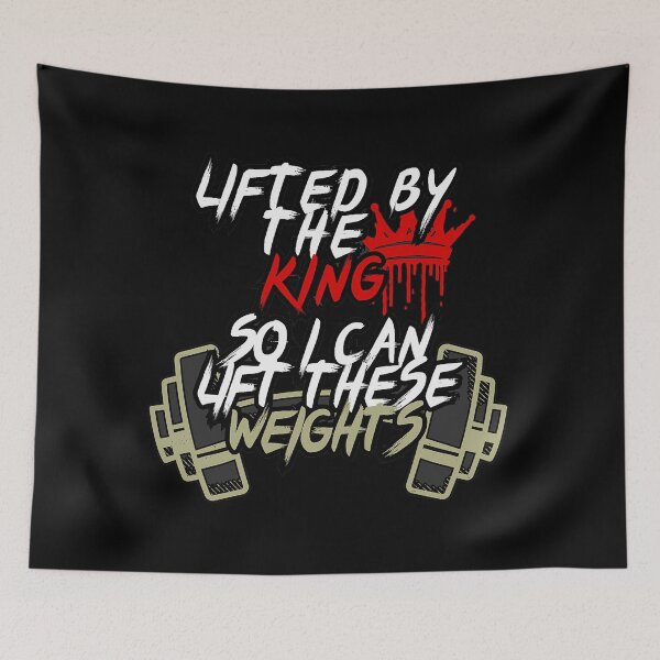 Item preview, Lifted By The King Christian Gym Weightlifting  designed and sold by Bezuiden.
