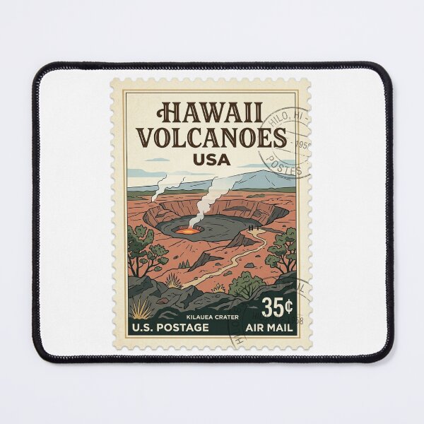 Item preview, Vintage Kilauea Crater Hawaii Volcanoes Travel Stamp designed and sold by k3rstman1.